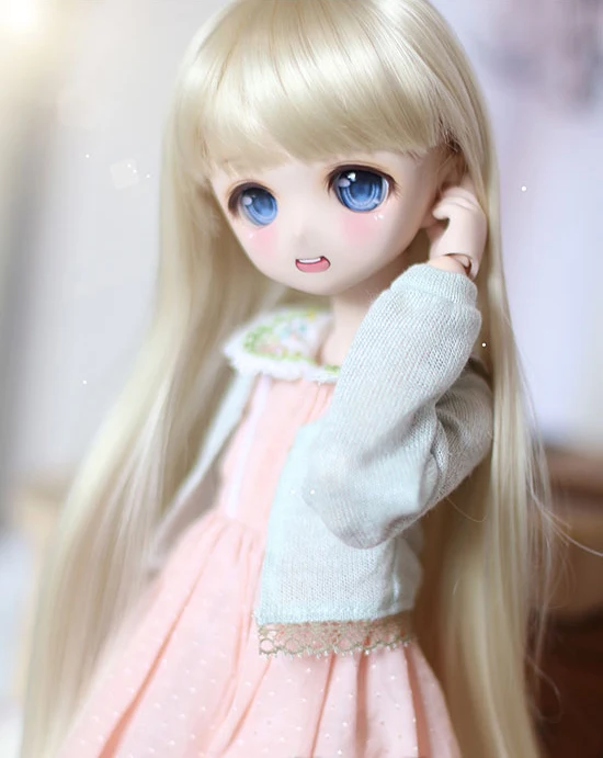 

D01-P494 children handmade toy 1/3 1/4 1/6 uncle Doll Accessories BJD/SD doll wig golden girl long hair 1pcs