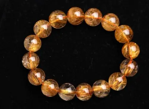 

435 Top Natural Copper Rutilated Quartz Bead Powerful Bracelet AAAA