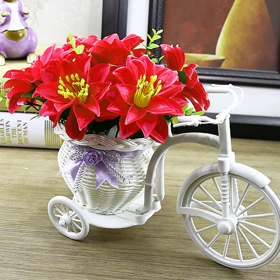 32 вида стиль ваза из ротанга+ цветы метров набор искусственных цветов украшение дома подарок на день рождения DIY цветочное украшение - Цвет: Style 4