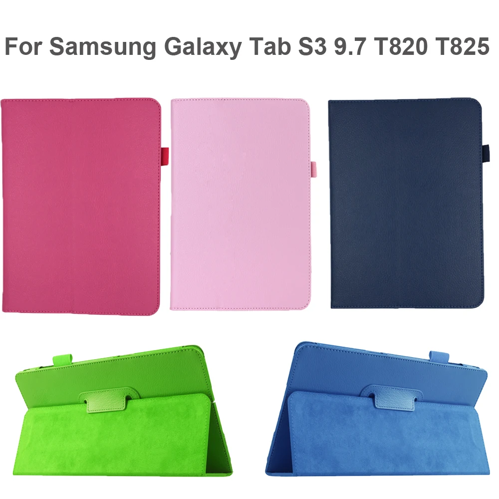 Viviration For Samsung Galaxy Tab S3 9.7 SM-T820 T820 T825 Tab PU Leather Fold hard Cover Smart Magnetic Shell Skin For Samsung
