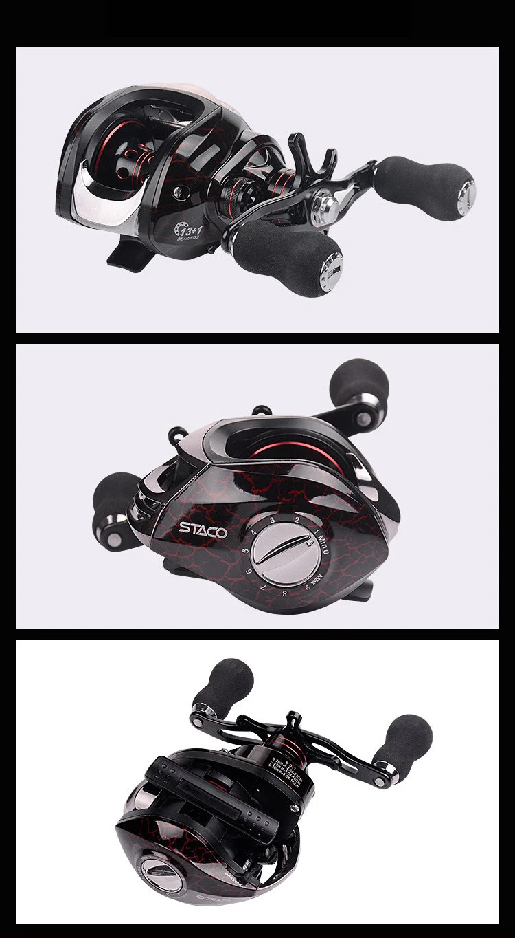 Equipamento de Pesca Carretilhas de Pesca da Carcaça de Isca 1 para Pike Lagarto Roda Baitcast Gear Ratio 6.3: Barco Trout Baixo Carpa Pesca 13bb 3 Esporte e Lazer
