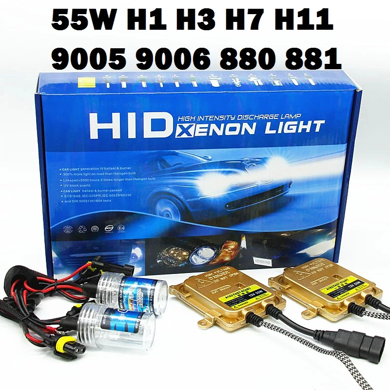 12В 55 Вт Ксеон H7 HID H4 Conversion Kit H1 H3 H11 9005 9006 hb3 hb4 лампы авто лампы фар 4300k 6000k 8000K