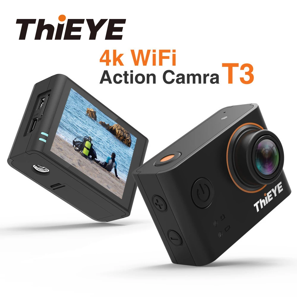 

ThiEYE T3 4K WiFi Action Camera With 180 Degree Image Rotation And Car Mode Sport Cam Charging Waterproof Case video Camera