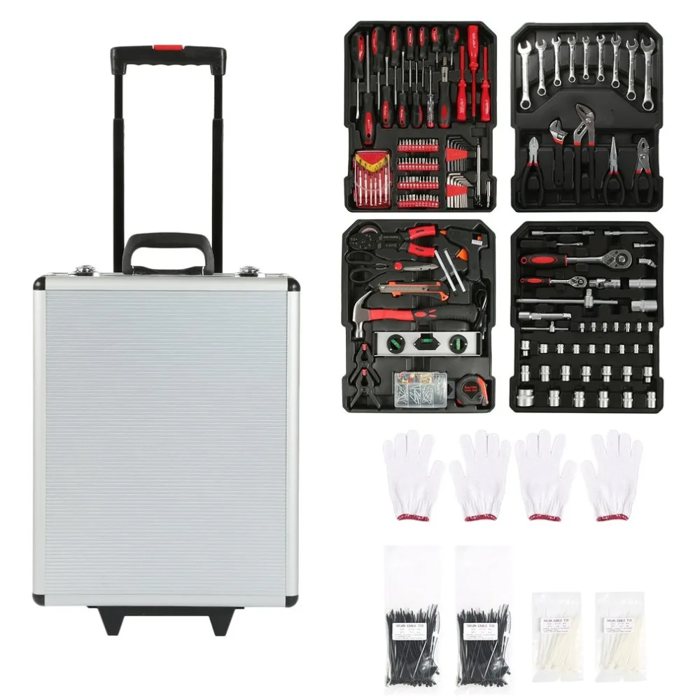 

Newest Tool Kit 687 PCS Tool Trolley Set With Aluminum Alloy Carrying Box Precision Garage Mobile Workshop Toolbox