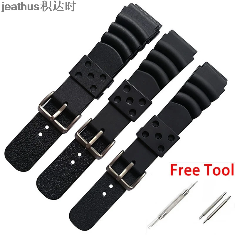 Ремешок Jeathus из ПУ кожи для наручных часов seiko diver SKX171 kx779/781 dal1bp DB73BP SBDC001 20 22 мм|rubber
