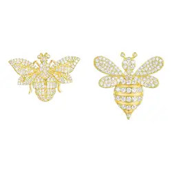 ZEF APM серьги-гвоздики из стерлингового серебра 925 пробы, креативные асимметричные серьги в виде пчел, Очаровательные простые и элегантные