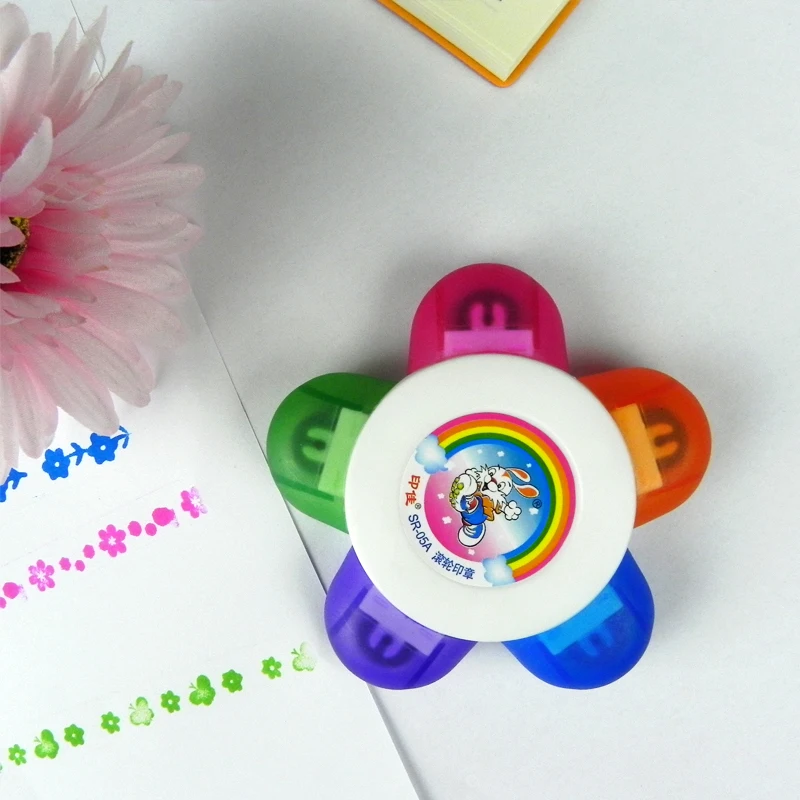 1pcs Kids Colorful Cartoon Scroll Stamp Toy Set Children Kids DIY Finger Painting Drawing Tool
