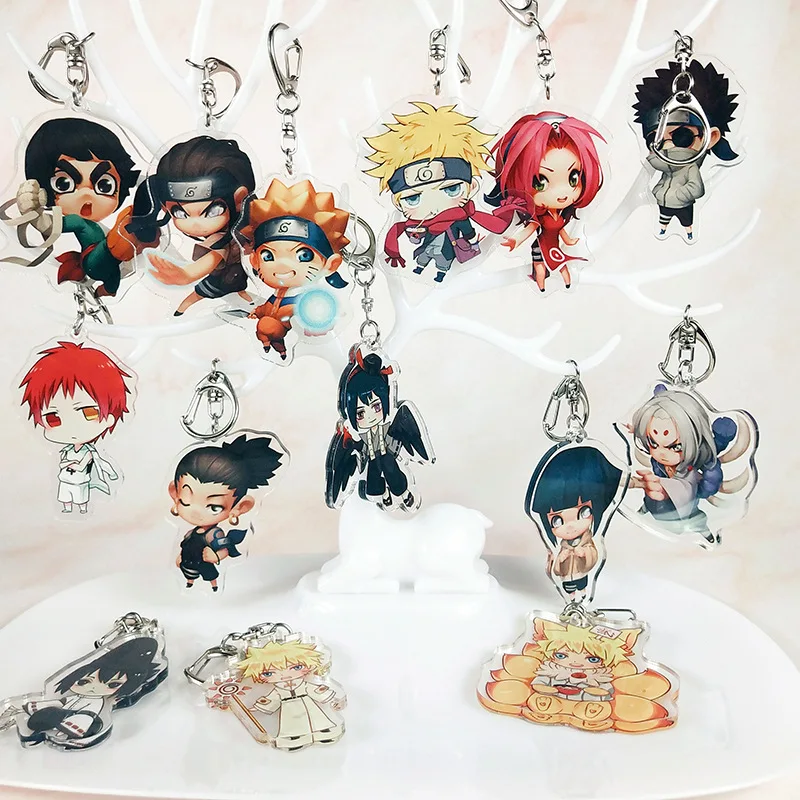 Naruto Sasori acrylic Keychain Key Ring Two faces Bag Ornament Keyring