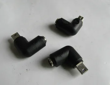 

3 pcs DC 5.5x2.1mm Female to mini usb b male 5 pins T-mouth 90 right angle degrees adapter Socket connector plug for cable etc.