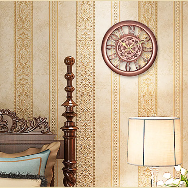 Европейские римские ретро настенные часы винтажные 3D круглые большие настенные часы для кафе отеля гостиной кухни украшения для дома