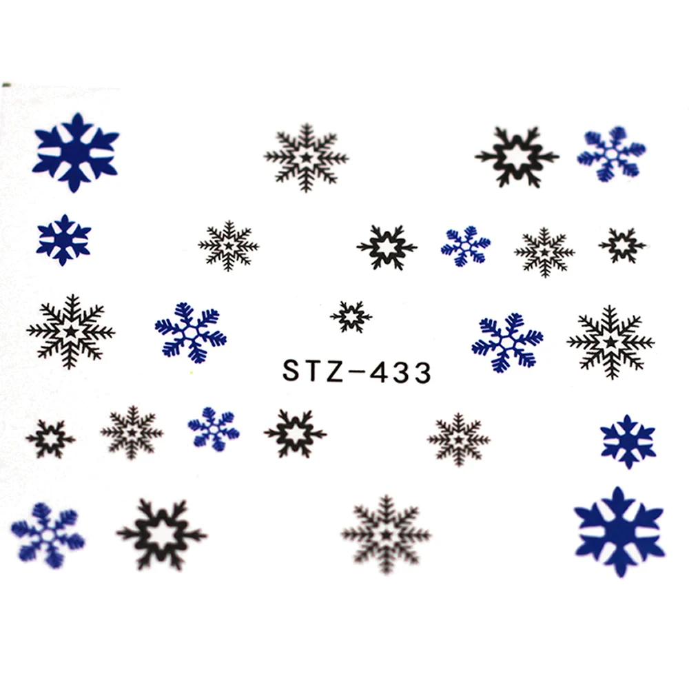 1 шт. улыбающееся лицо Снежинка мультяшный дизайн ногтей стикер набор черный кружевной блеск цветок вода наклейка слайдер Обертывания Декор Маникюр Ns213 - Цвет: 14