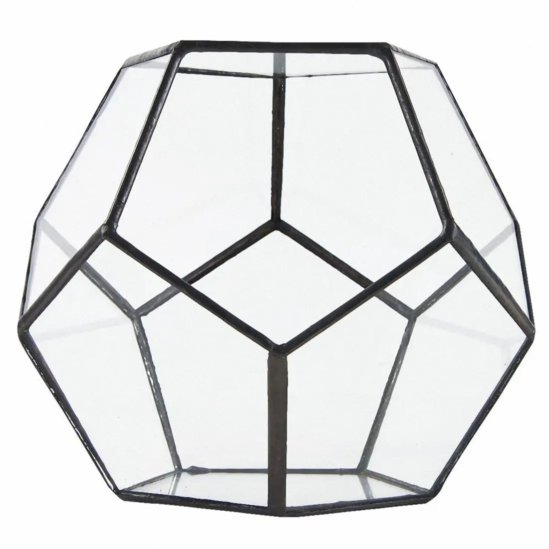 Goede Zwart Glas Pentagon Geometrische Terrarium Container Vensterbank Decor Bloempot Balkon Planter Diy Display Box (Geen Plant)