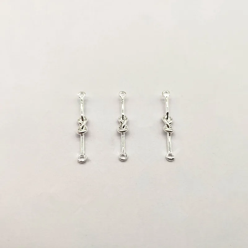 New arrival! 29X5mm 100pcs Twist-shape charm for Stud earring/earrings accessories/Earring parts/hand Made Jewelry DIY - Цвет: silver