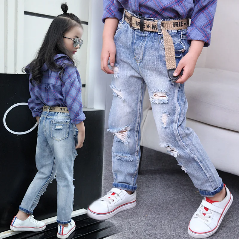 

Spring Clothes New Pattern Children Jeans Light Colour Bound Feet Pants Kids Jeans Trousers