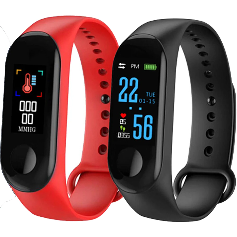 

Original M3 Plus Smart Wristband Fitness Tracker Bracelet Blood Pressure Smartband Watch Screen Touch PK Miband 3 Miband 2