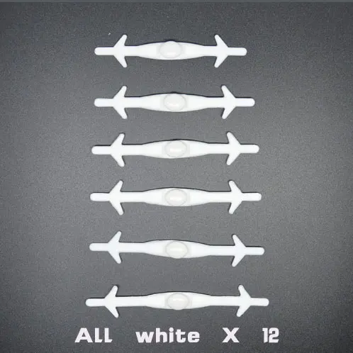 12 unids/комплект обувь без застежки Шнурки Черный обувь для мужчин и женщин Эластичные стяжки шнурки белые спортивные кружева спортивный шнурки цвет шнурки - Цвет: Белый