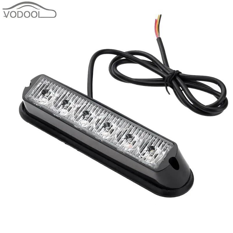 

Waterproof 18W 115LM 6 LED White Truck Strobe Side Marker Indicator Light High Power Trailer Light-emitting Diode Flash Lamp Bar