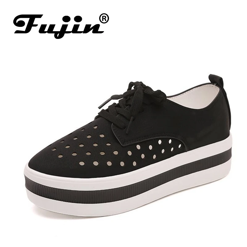 

Fujin Brand Thick Sole Breathable Platform Flats Female Shoes For Women Platform shoes sneakers creeper spring summer Loafers