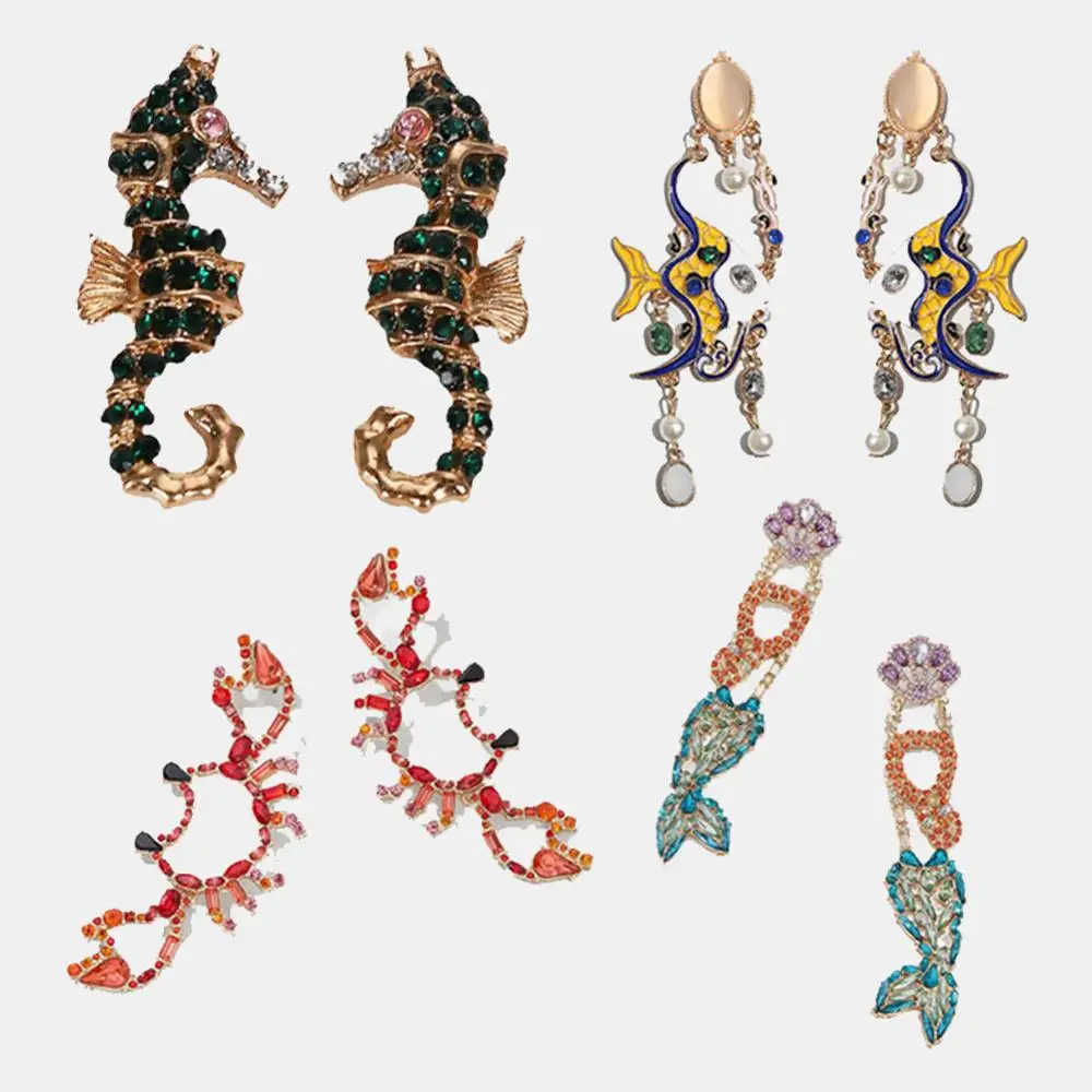 

Dvacaman Bohemia Rainbow Fish Drop Pendant Earrings for Women Wedding Party Gifts Jewelry Luxury Birds Tassel Earrings Wholesale