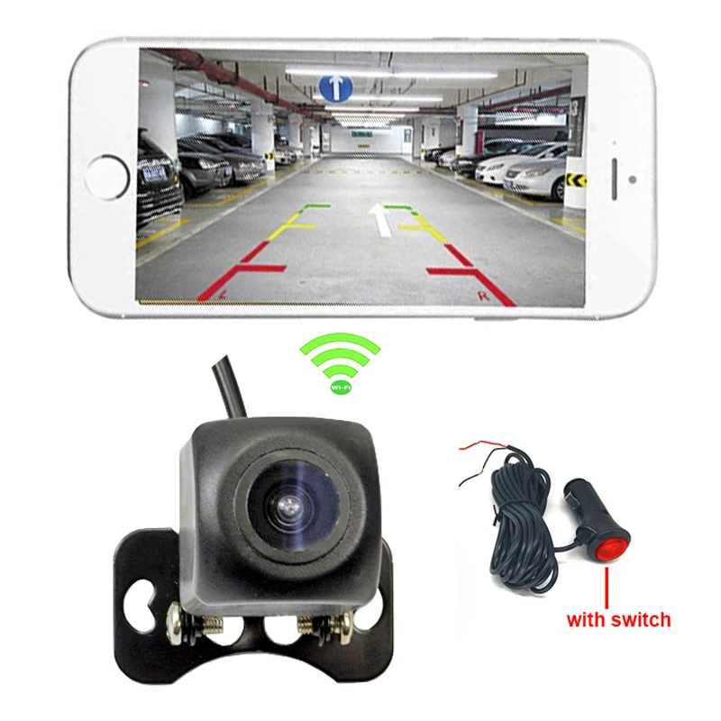 

Wireless Car Rear View Camera WIFI Reversing Camera With Switch Button Easy Installation Water-proof for iPhone &Android