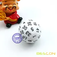 Bescon Polyhedral Dice 50-sided Dice, D50 die, D50 dice, 50 Sides Dice, 50 Sided Cube of White Color 1