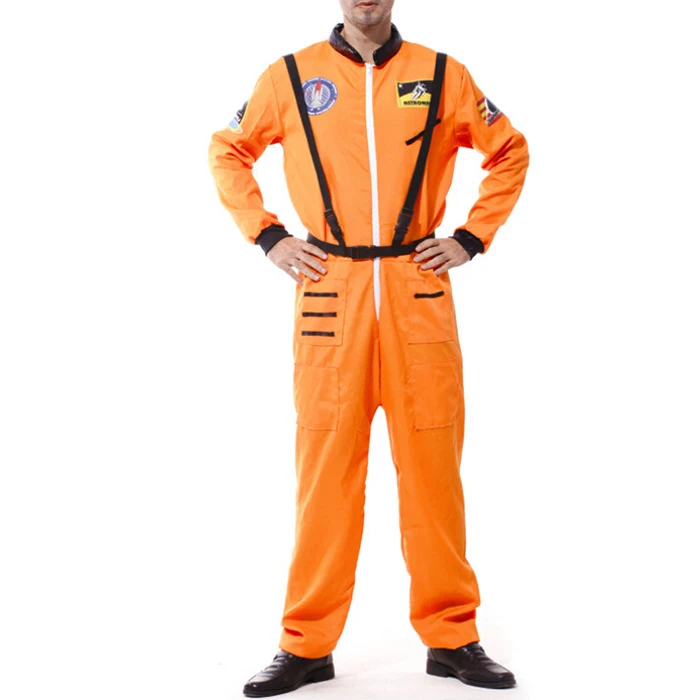 Adult Men/'s Orange NASA Astronaut Space Suit Costume