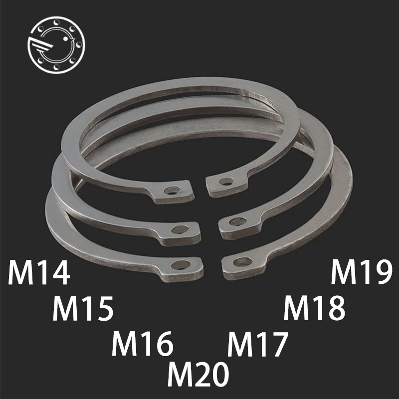 

50Pcs GB894 Gourd Type Washer 14 15 16 17 18 19 20 MM 304 Stainless Steel C-type Elastic Ring External Circlip Snap Retaining
