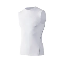 Мужская спортивная одежда эластичный плотный дышащий Быстросохнущий жилет спортивные топы для тренировки WHShopping