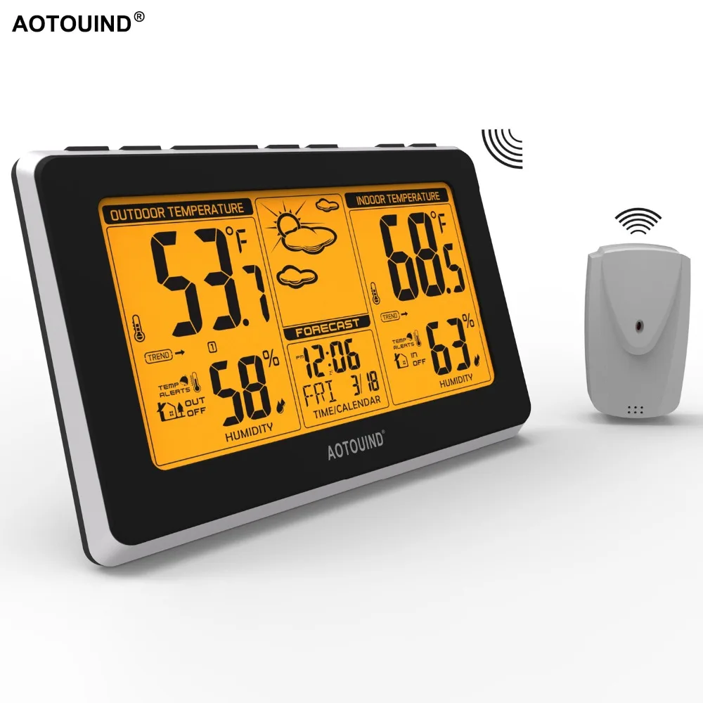 

AOTOUIND Professional Weather Instrument Wireless Weather Station with Thermometer Hygrometer and Temperature Alerts