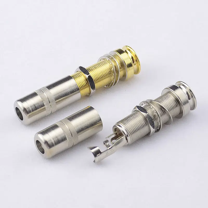1 Piece GuitarFamily Long Threaded Stereo Output Jack For Acoustic