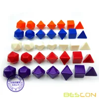 Bescon Blank Polyhedral RPG Dice 35pcs Assorted Colors Set, Solid Colors in Complete Set of 7, One Set for Each Color, DIY Dice 1