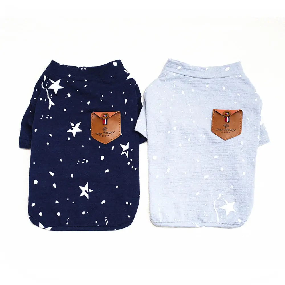 Newest Classic stars excellent texture cheap pet shirts pet summer clothes for dogs clothing dog