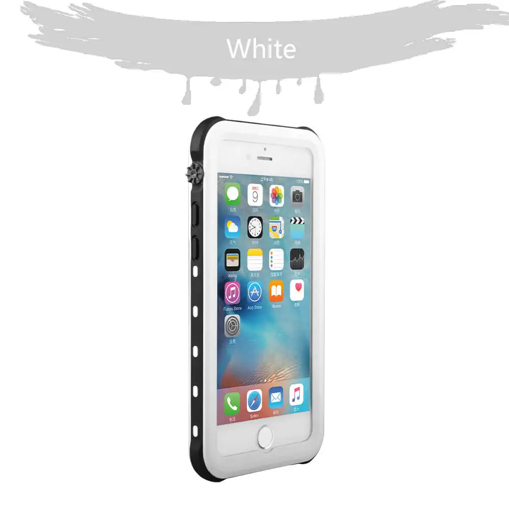 Полностью герметичный водонепроницаемый ударопрочный грязеотталкивающий сенсорный ID подводный матовый чехол для iphone X 8 7 7 Plus - Цвет: White