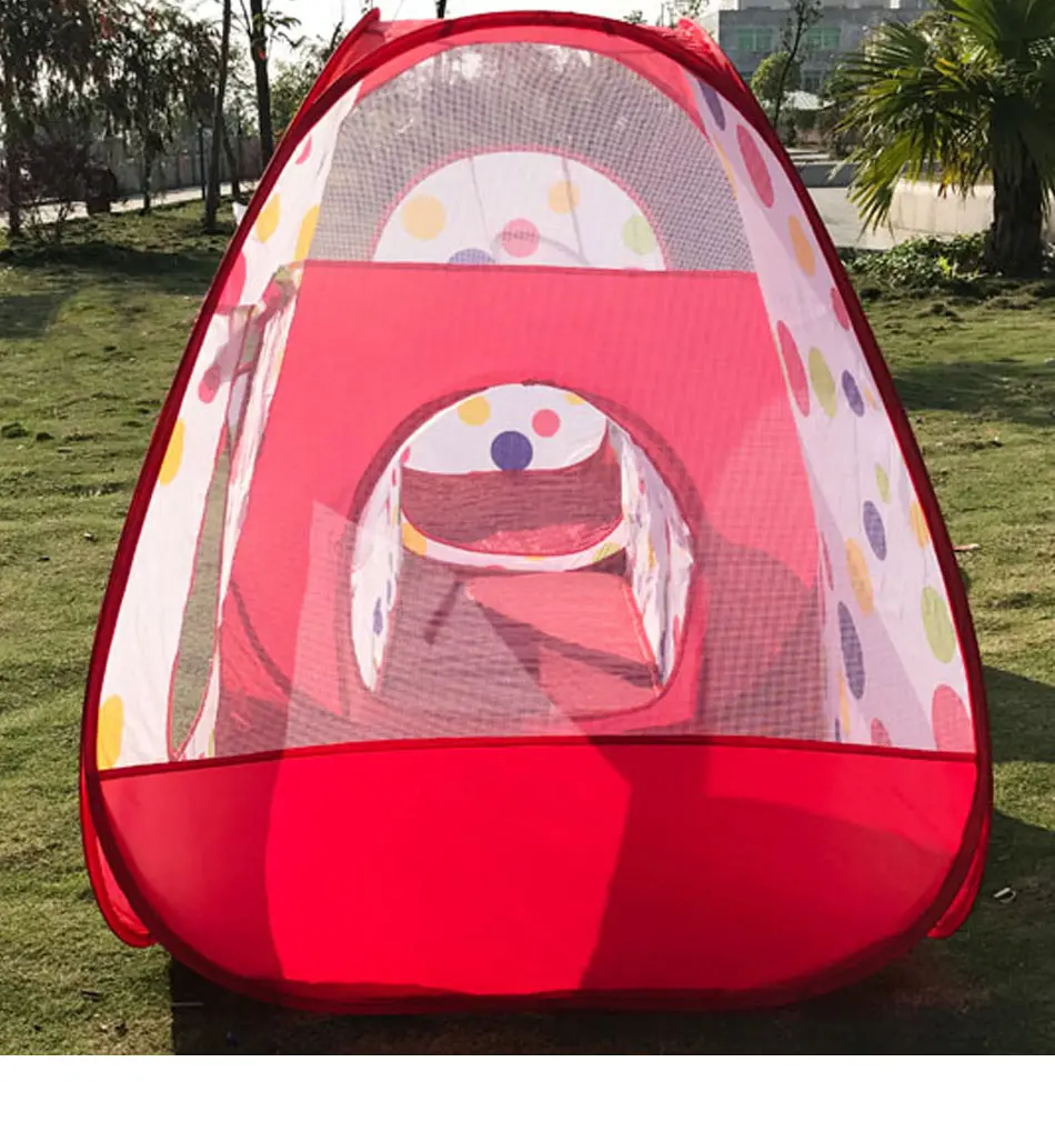 3-в-1 Портативный детская палатка Типи сухого бассейна Pop Up вигвам с туннельная палатка для детей на открытом воздухе большое пространство детская Палатка Домик