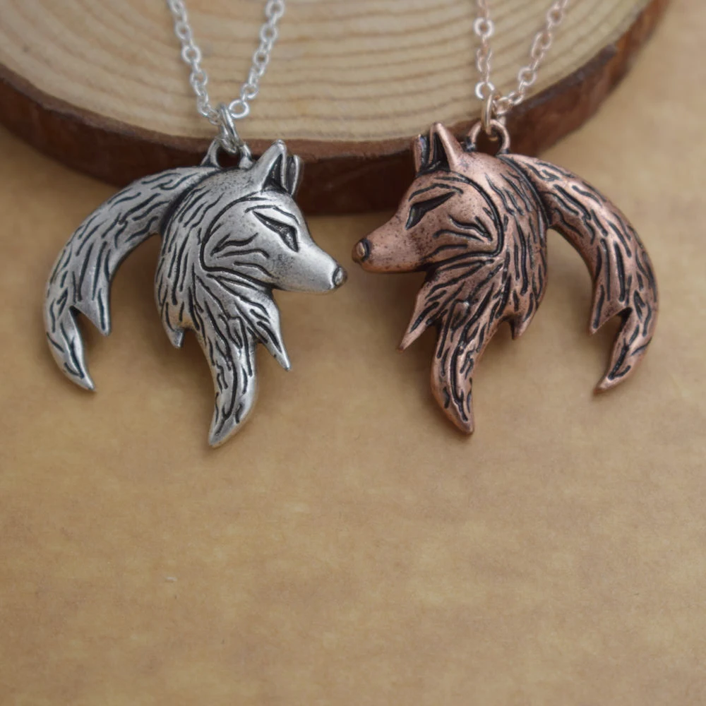 

SanLan Wolf Yin Yang Necklace His and Hers Interlocking Couple wolf necklace gift