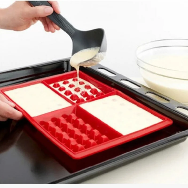 

1pc Silicone Waffle Cake Mold Chocolate Cookie Cake Pan Fondant Molds DIY Cake Waffle Cookies Accessory Mold