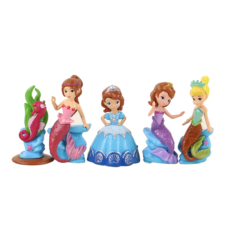 

5pcs/set Toys Princess Mermaid Seahorse PVC Action Figure Collectible Model Toy Best Gifts For Girls