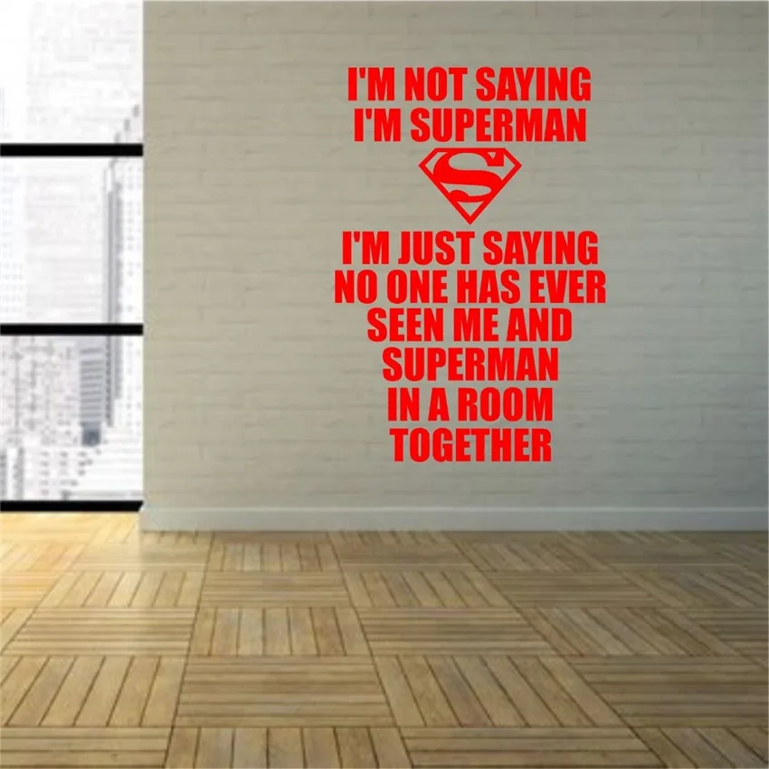 

2018 Neymar Superhero I'm Not Saying Superman Wall Art Vinyl Decal Game Room Graphic Transfer Decor Boy Decals Sticker D730
