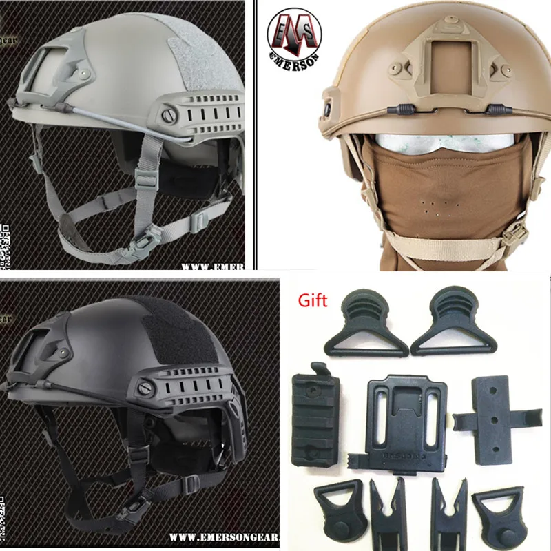 Adjustable Jump Helmet EMERSON Helmet MH protective helmet EM5658 Black DE FG ABS|base jump helmet|emerson fast emerson - AliExpress