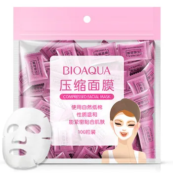 

100Pcs/lot BIOAQUA Compression Face Mask Whitening Anti Acne Natural Cotton Close To The Skin DIY Skin Care Beauty Tools