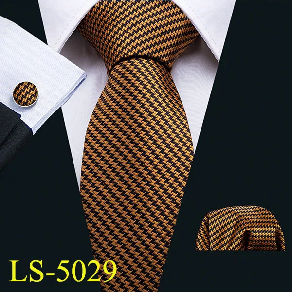 Новинка, синий мужской галстук, модный Одноцветный галстук, 5 цветов, шелк, галстуки для мужчин, Barry.Wang, деловой стиль, Прямая поставка, галстук, набор LS-05 - Цвет: LS-5029