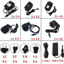 1A 2A 5A Power Adapter for Led Strip 12W 24W 60W DC 12V Voltage Transfomer with EU US UK AU Plug Power Supply Led Driver