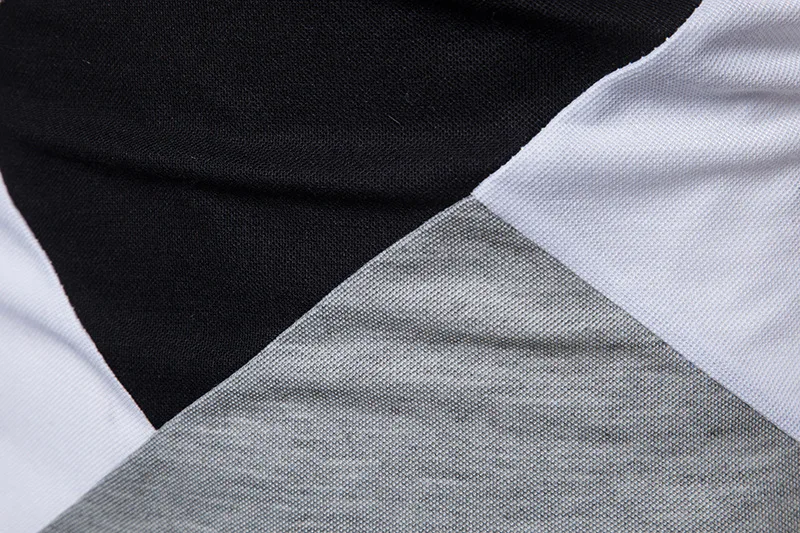 Мужская рубашка поло в стиле пэчворк, летняя мужская рубашка поло с коротким рукавом, брендовая Новая повседневная приталенная Мужская рубашка поло, черные и белые мужские топы