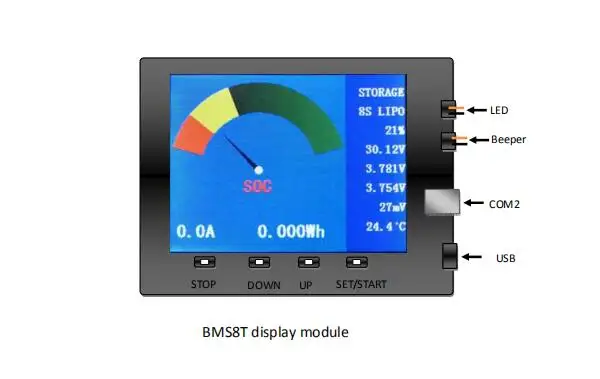 Chargery BMS8T BMS для 2S 4S 6S 7S 8S 100A Li-Ion LiPo LiFePo4 LTO с 1.2A баланс SOC дисплей Winston CALB батарейный блок