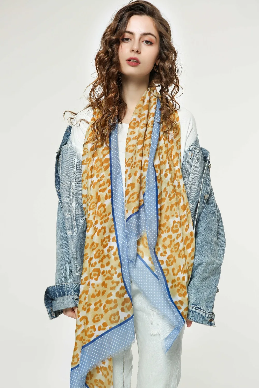 

2019 Spring Leopard Print Scarves Shawls Cotton Stripe Leopard Muslim Wrap Scarf Muffler Hijab 7 Color Free Shipping