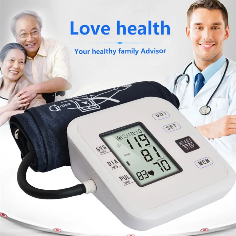 

Portable Blood Pressure Monitors Arm Type Rechargeable Voice Tonometer Smart Digital Health Care Household Sphygmomanometer
