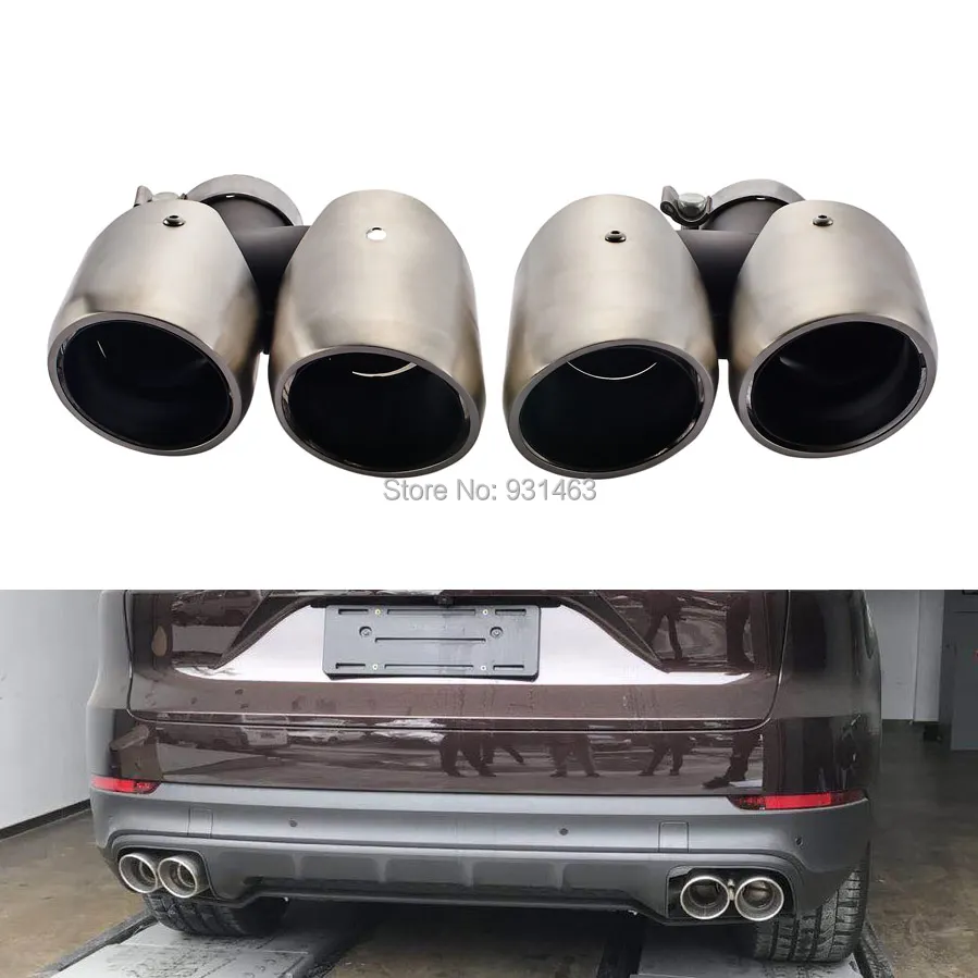 

A Pair Original Stainless Steel Exhaust Pipe Mufflers For Porsche Macan Turbo RS-CR8092
