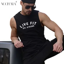 Voobuyla хлопковая Спортивная майка для бега мужские фитнес топы Спортивная футболка для спортзала без рукавов для тренировки бега мужская майка для бодибилдинга