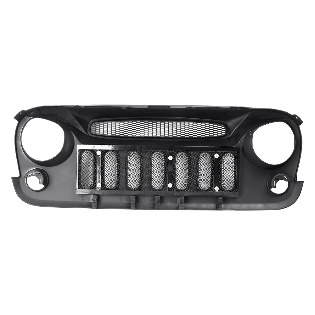 Front Mesh Grille Grill for Jeep Wrangler JK 2007-2017 Ghost Style Auto Car Parts Black Front Mesh Grille Grill for Jeep Wrangler JK 2007-2017 Ghost Style Auto Car Parts Black