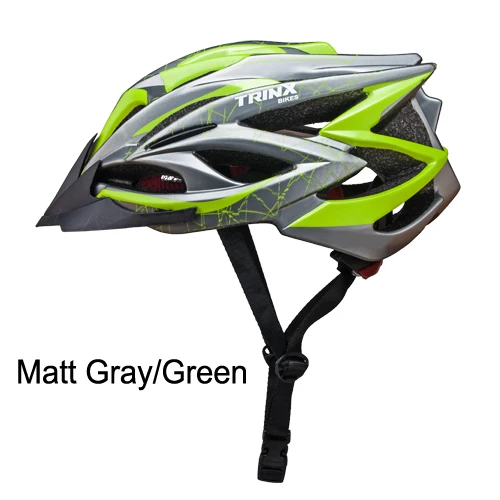 TRINX велосипедный шлем для велосипедистов велосипед шлем профессиональный MTB горная дорога шлем гоночный велосипед регулируемая Безопасная крышка - Цвет: Matt Gray Green